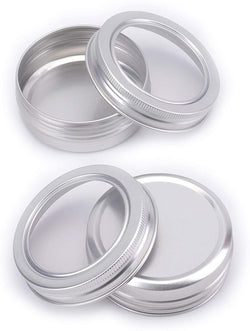 Round Metal Box with Clear Lid ( 2 oz)